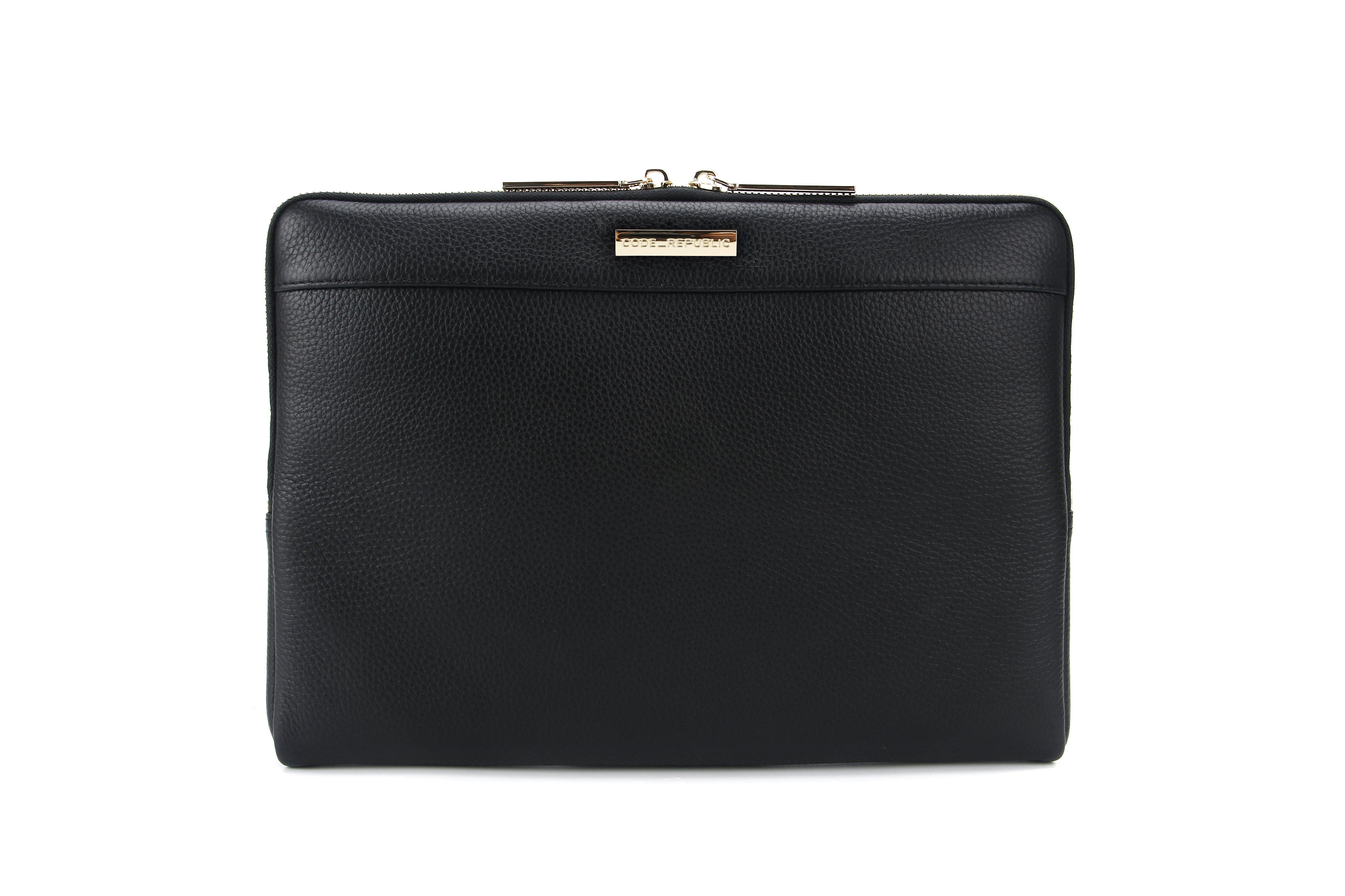 LEATHER SURFACE PRO SLEEVE-sleeve-CODE REPUBLIC-BLACK-CODE REPUBLIC laptop bags womens laptop bags laptop handbags ladies laptop bags laptop carrying bags