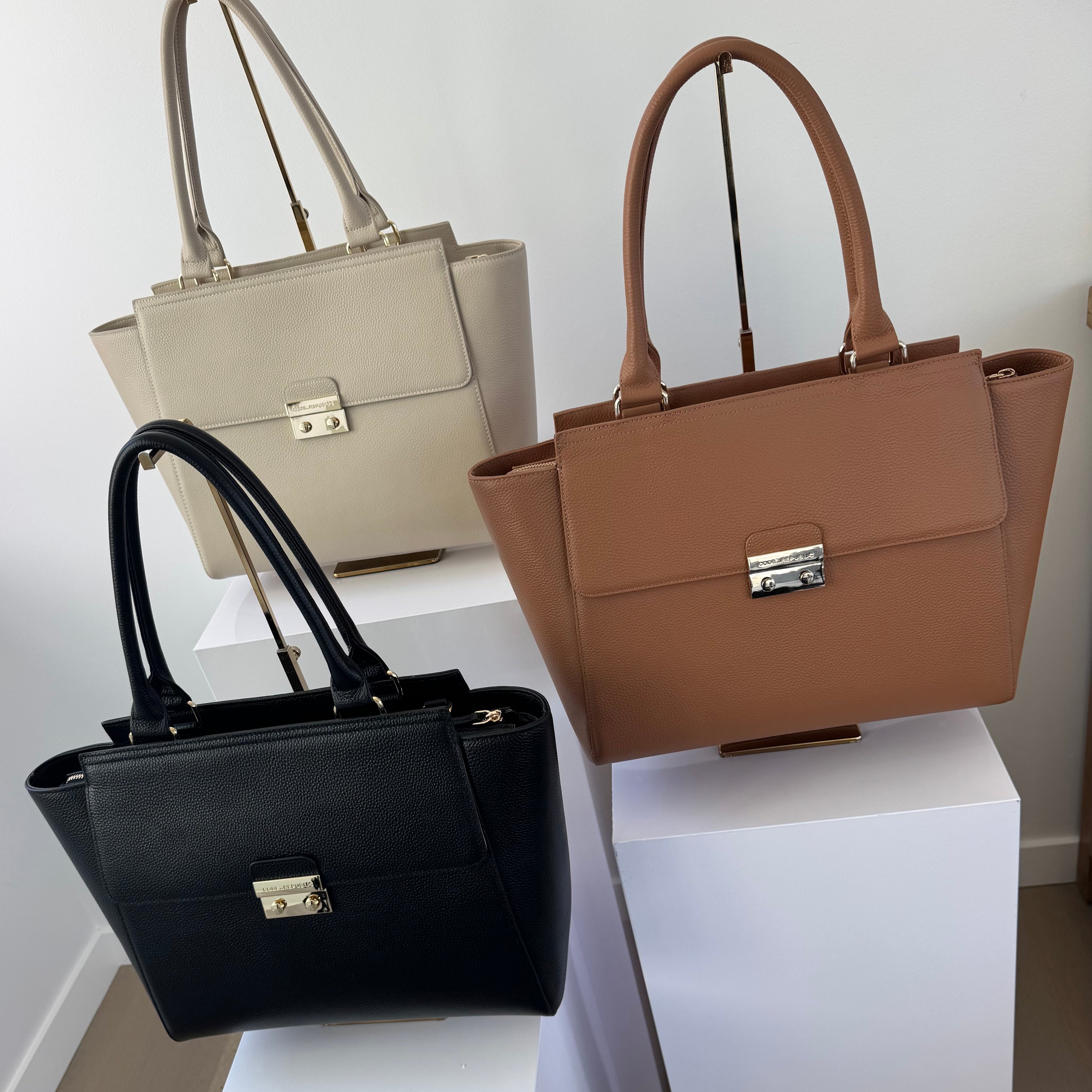 DANIELLE 14” LAPTOP HANDBAG | ITALIAN LEATHER-Laptop bag-CODE REPUBLIC-Black-CODE REPUBLIC laptop bags womens laptop bags laptop handbags ladies laptop bags laptop carrying bags