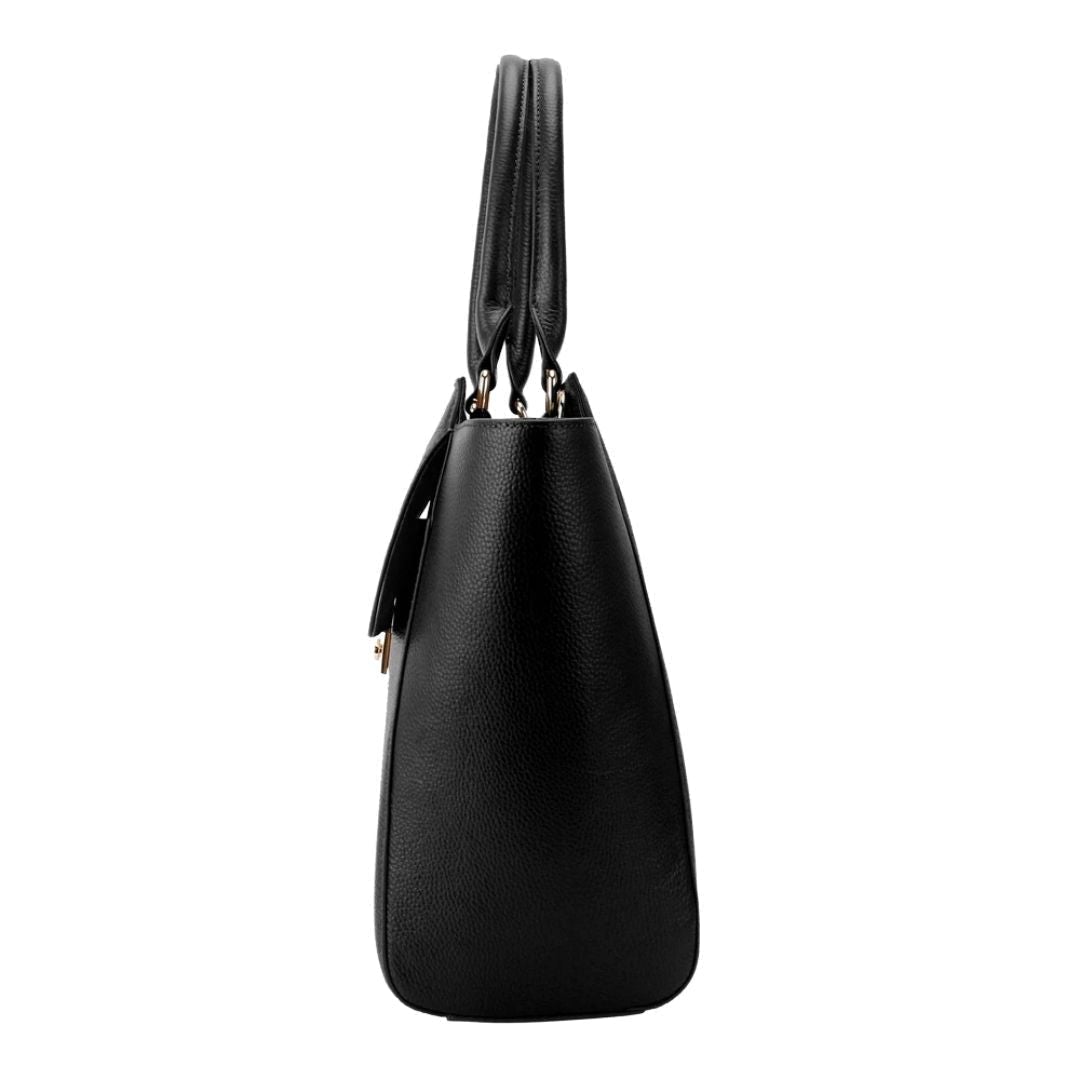 DANIELLE 14” LAPTOP HANDBAG | ITALIAN LEATHER-Laptop bag-CODE REPUBLIC-Black-CODE REPUBLIC laptop bags womens laptop bags laptop handbags ladies laptop bags laptop carrying bags