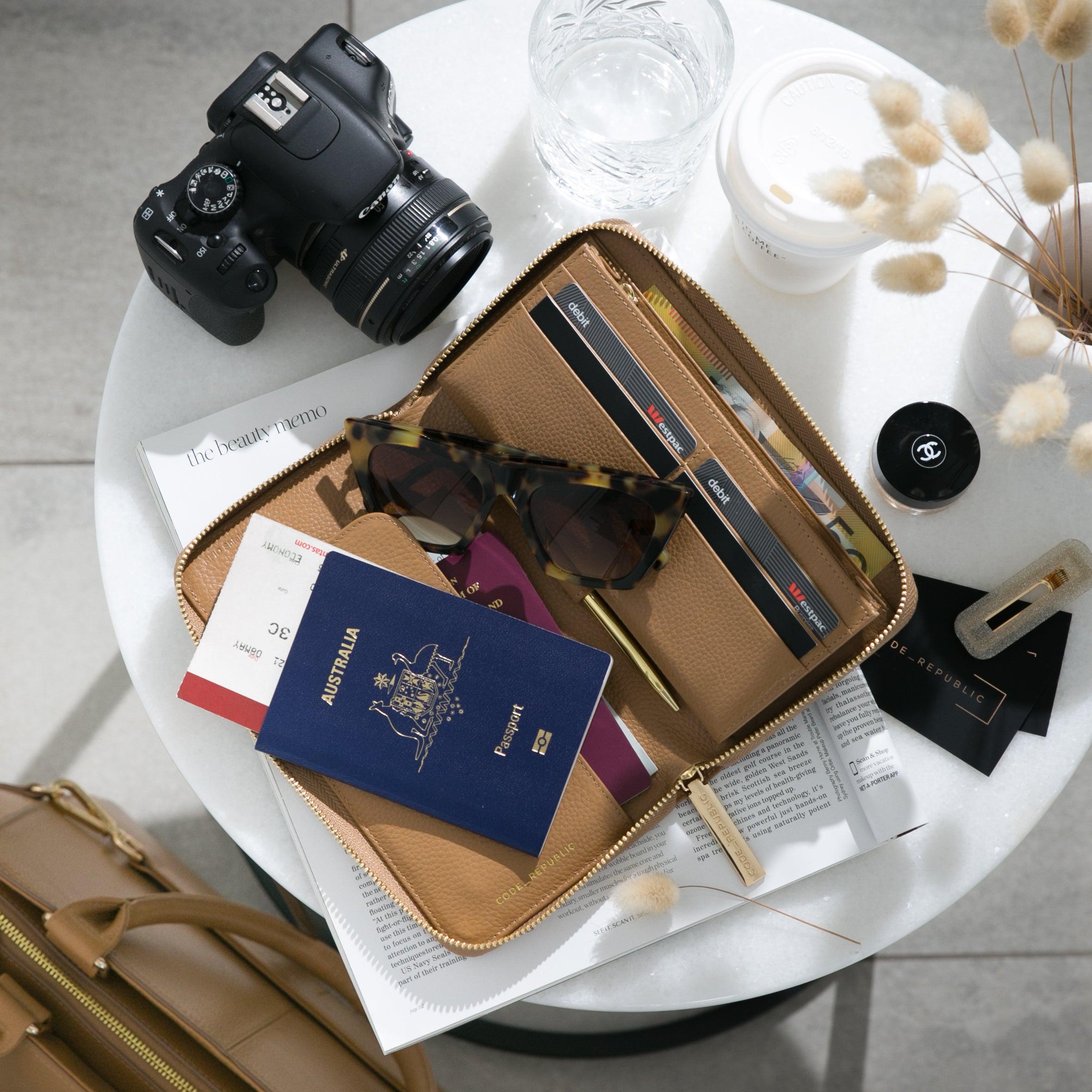 LEATHER PASSPORT & PHONE TRAVEL WALLET-Wallet-CODE REPUBLIC-BLACK-CODE REPUBLIC laptop bags womens laptop bags laptop handbags ladies laptop bags laptop carrying bags