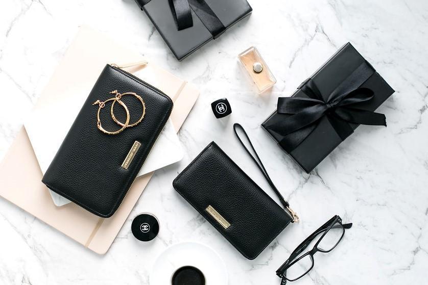 LEATHER PASSPORT & PHONE TRAVEL WALLET-Wallet-CODE REPUBLIC-BLACK-CODE REPUBLIC laptop bags womens laptop bags laptop handbags ladies laptop bags laptop carrying bags